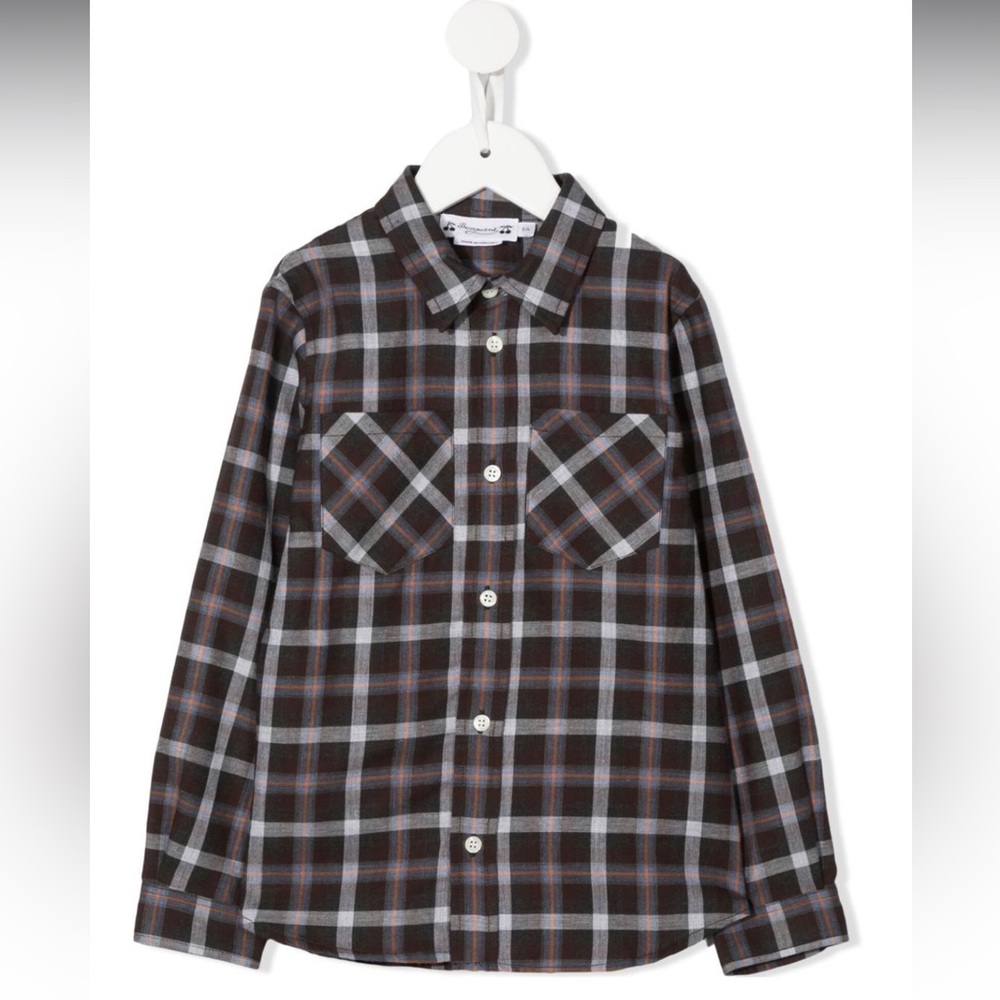 NWT Bonpoint chocolate button down